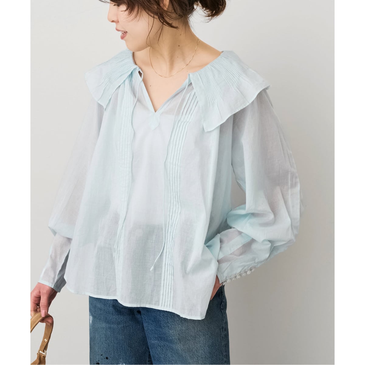 [�}���C]ne Quittez pas / �k�L�e�p �ʒ�Frill Collar Blouse*/�X�s�b�N���X�p���iSpick and Span�j �u���[ C