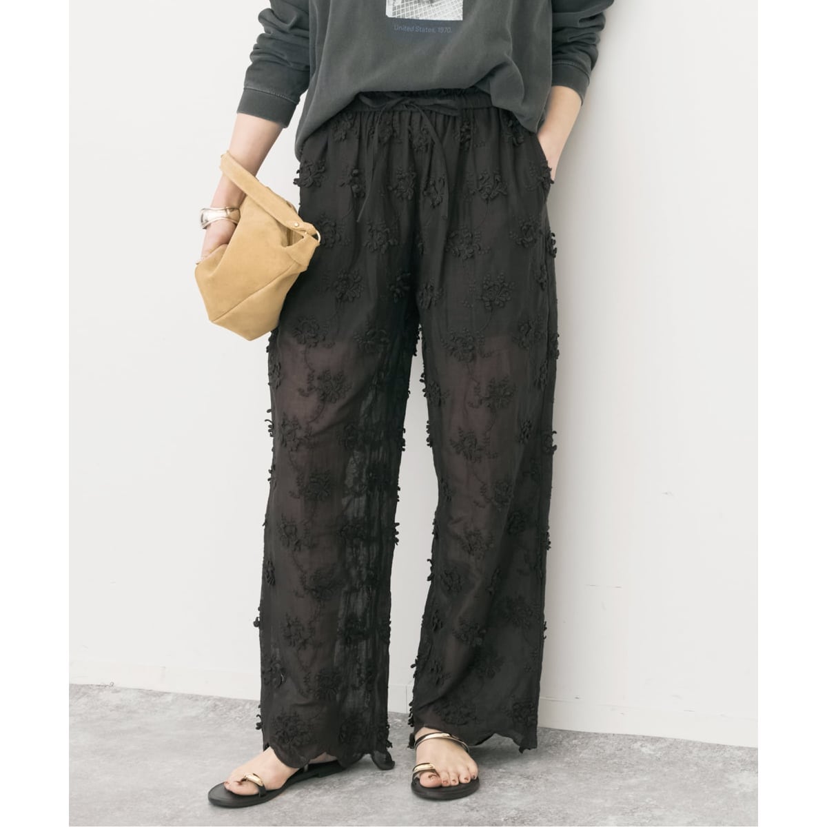 crinkle crinkle crinkle sheer cotton 3D embroidery | スピック