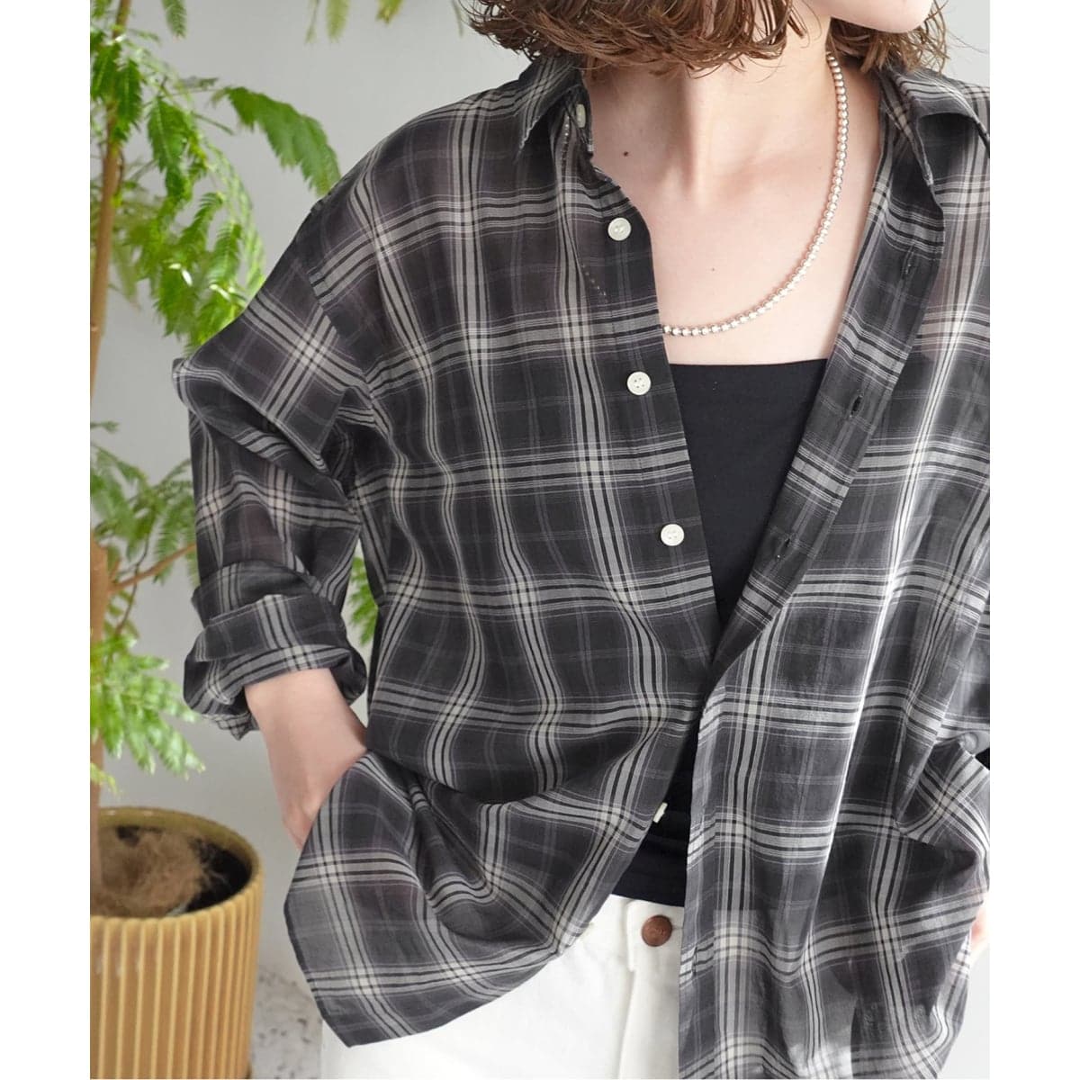 Spick &amp;span スピックアンドスパン ドルマンチェックシャツ Spick & Span（スピックアンドスパン）の「TRツイルチェックシャツ