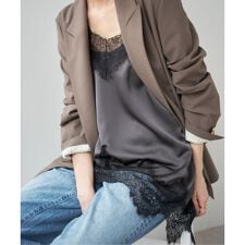 《WEB限定 / 追加3予約》レースサテンチュニックキャミソール