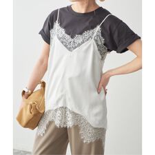 《WEB限定 / 追加3予約》レースサテンチュニックキャミソール