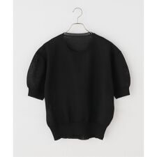 《手洗い可》シアーミラノリブパフスリーブプルオーバー