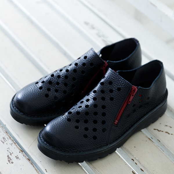 JS ハートレーベル（JS Heartlavel）/軽量★本革★ダブルジップスニーカー 軽量☆本革☆ダブルジップスニーカー | JS ハートレーベル(JS