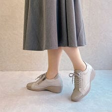 【26春夏新作】本革 軽量 ファスナー付き コンフォート レースアップ シューズ（4E）