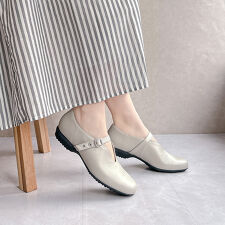 【26春夏新作】ストラップ付き ソフトレザー 軽量 コンフォートシューズ（4E）