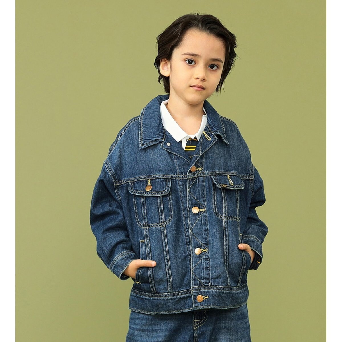 Lee デニムジャケット　サイズ Ｌ 110-150cm】キッズ ルーズデニムジャケット | リー(Lee