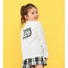 【110-150cm】キッズ ロングセラー Leeロゴバックプリント長袖Tシャツ