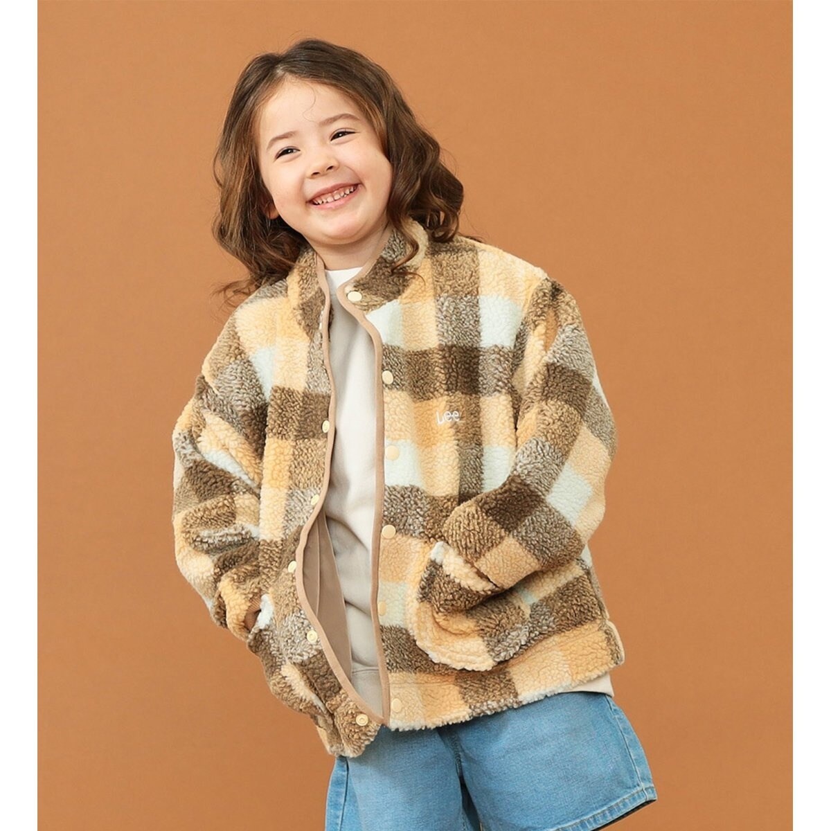 値下げ❗️  キッズアウター　ボア チェック　完売❗️ 110-150cm】キッズ ソフトタッチ ボアジャケット | リー(Lee) | マルイ