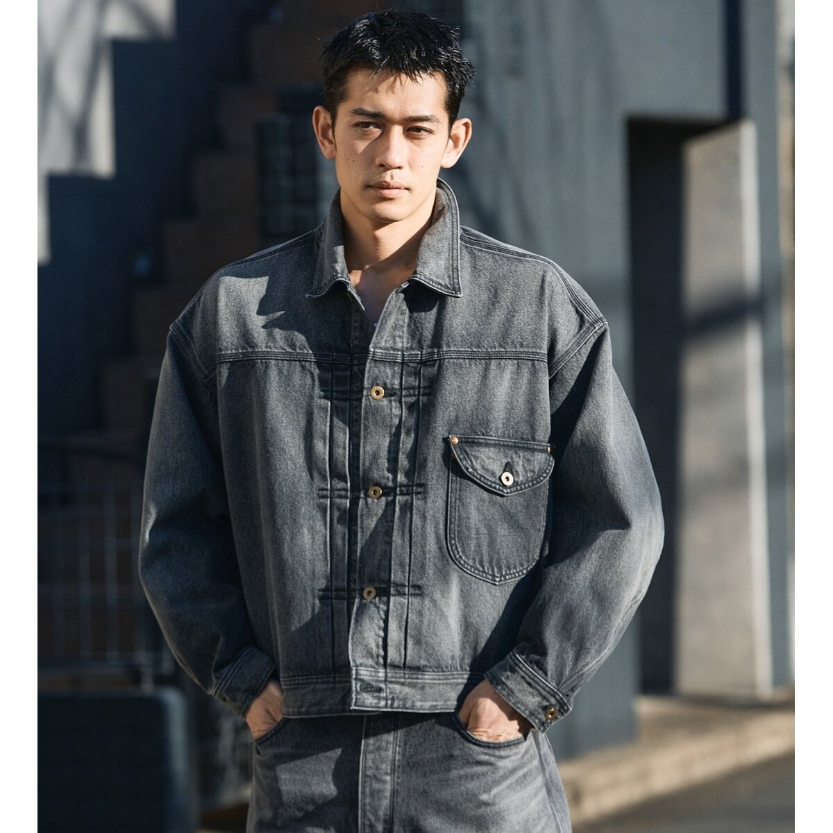 SUPERSIZED ビッグシルエットカウボーイデニムジャケット セットアップ