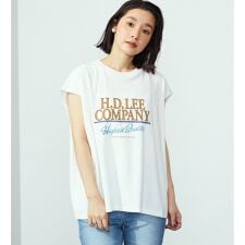 【二の腕細見え】ノースリーブプリントTシャツ