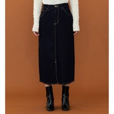 リニューアル Lee BABE ストレッチ/ミドル丈デニムスカート 【豊富なサイズ展開XS-XL】