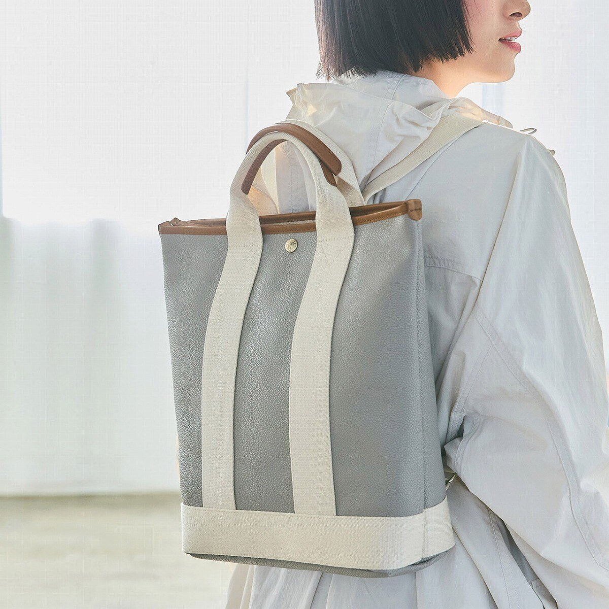 Breath】 スコッチグレイン ハンドル付 A4 バックパック/リュック【雨