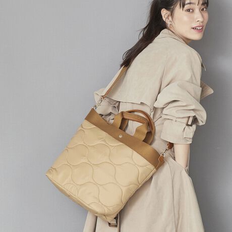 VERY 10月号掲載】RIPPLE リプル キルティング 縦型 2way トート  