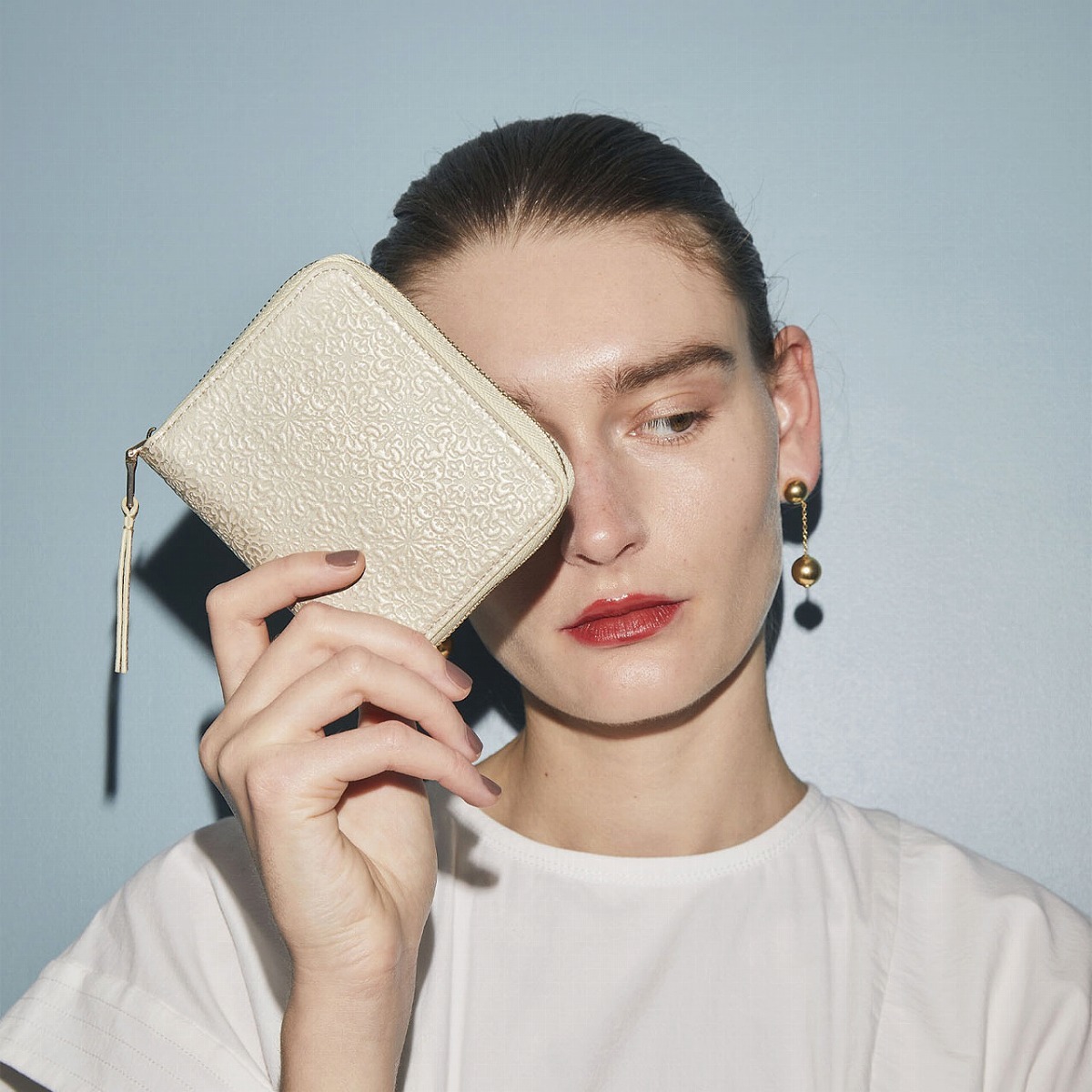 TREASURE TOPKAPI エンボスレザー ラウンド 二つ折り財布 | トプカピ