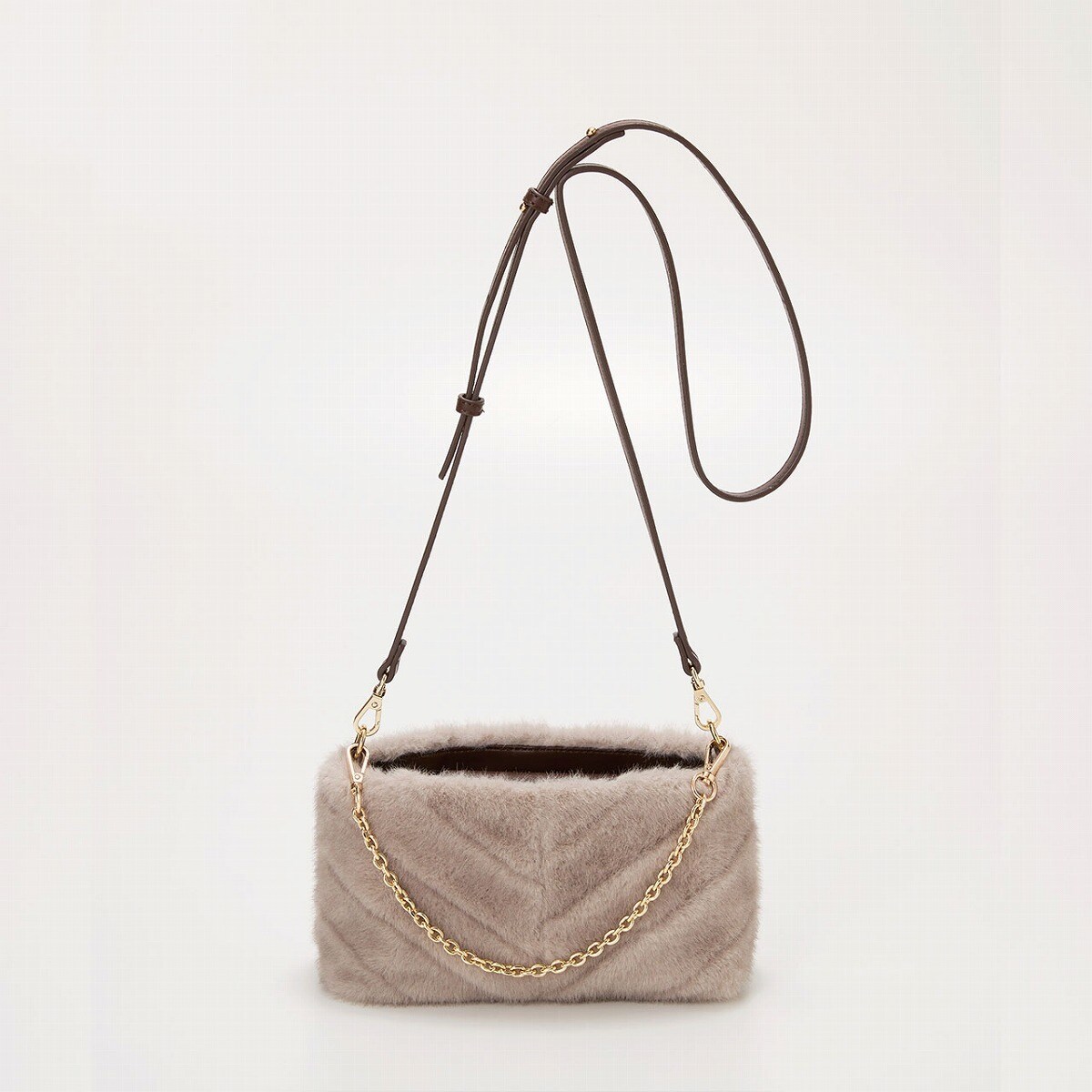 フェイクファー チェーン付き ミニ ショルダー バッグ | トプカピ