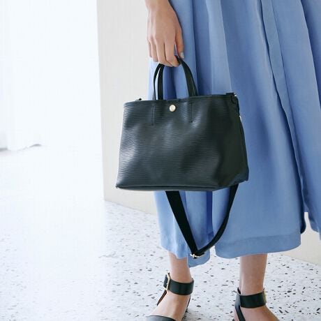 【RIPPLE リプル】ショルダー付き シンプル ミニ トートバッグ