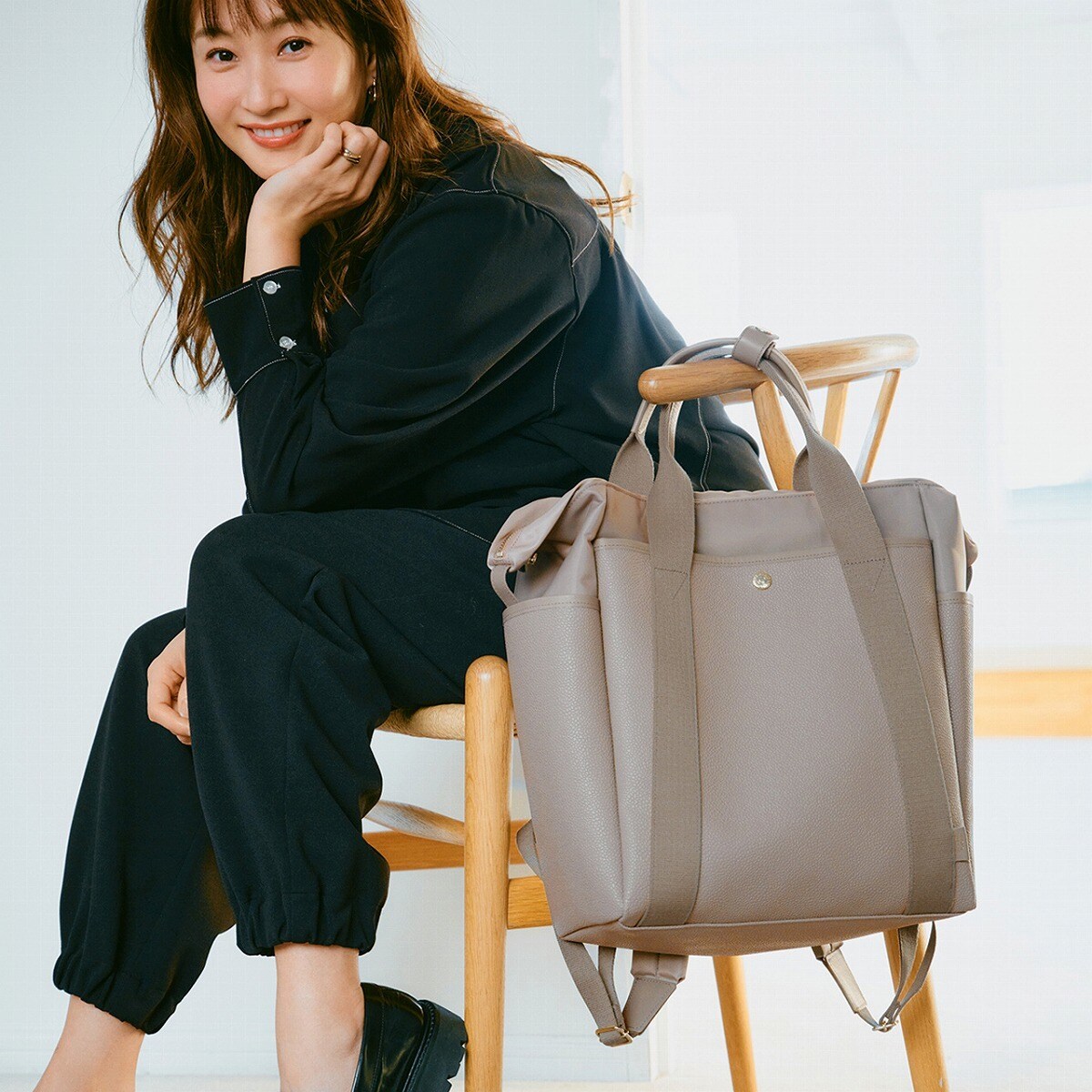 topkapi黒 トートバック リュック 2way TOPKAPI × 藤本美貴さん】スコッチグレイン 2way リュック