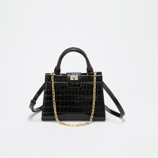 【TREASURE TOPKAPI】クロコ エナメル 2way ハンドバッグ