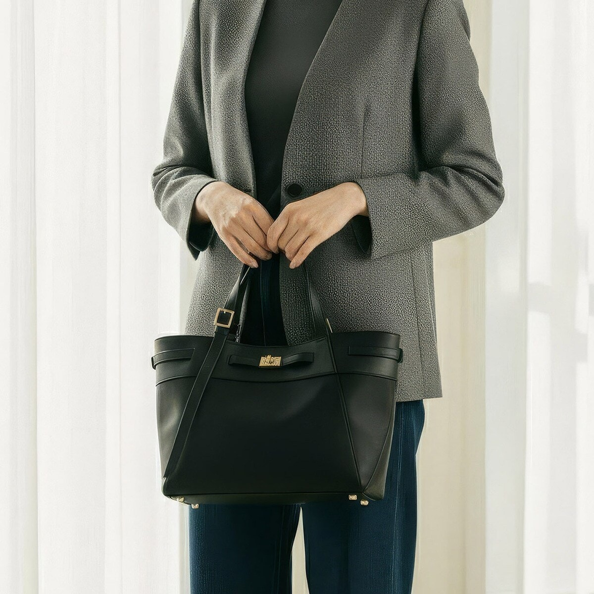 TREASURE TOPKAPI】ナイロン レザーコンビ 2way トートバッグ A4対応