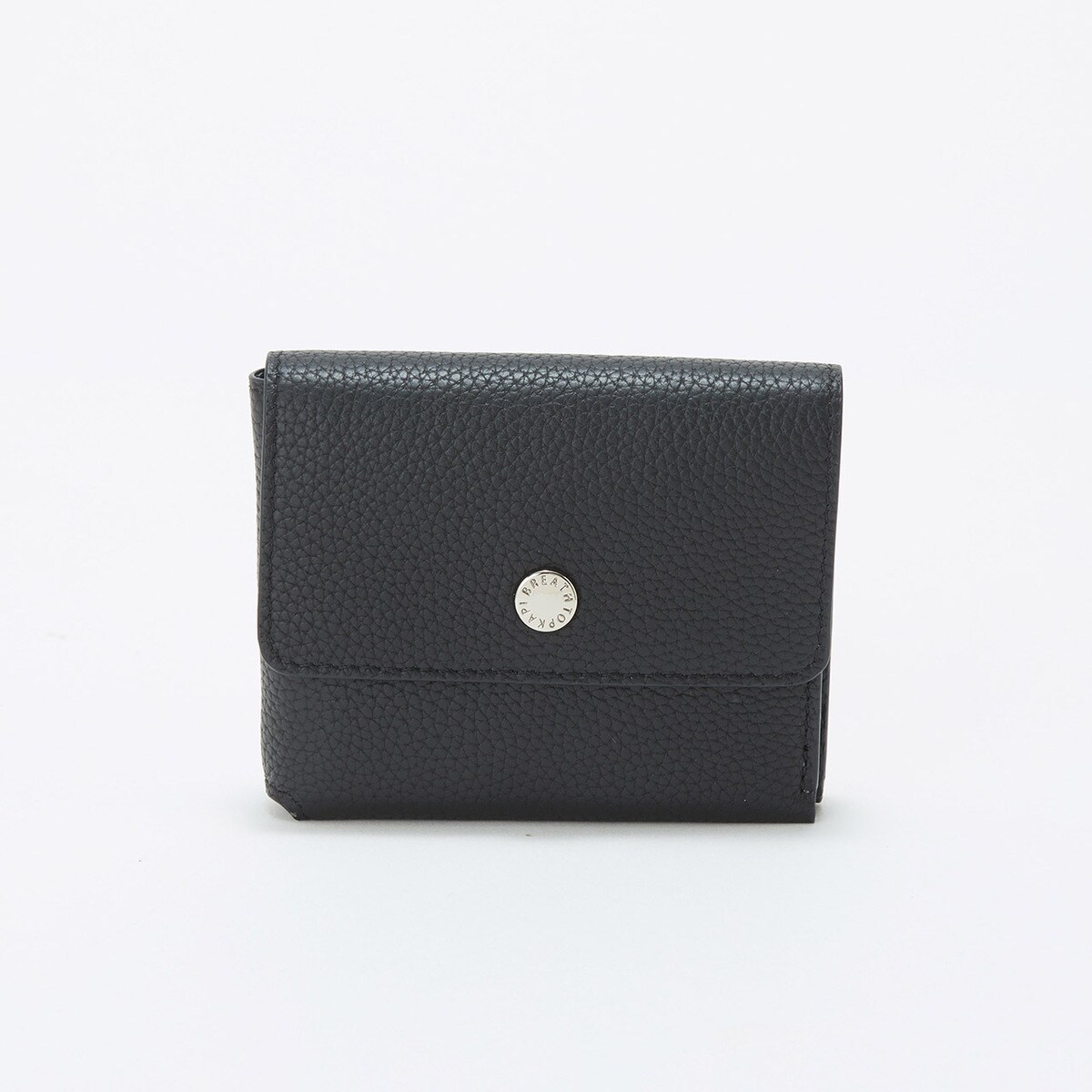 ローズエンボス ツヤ レザー ラウンドファスナー 二つ折り財布