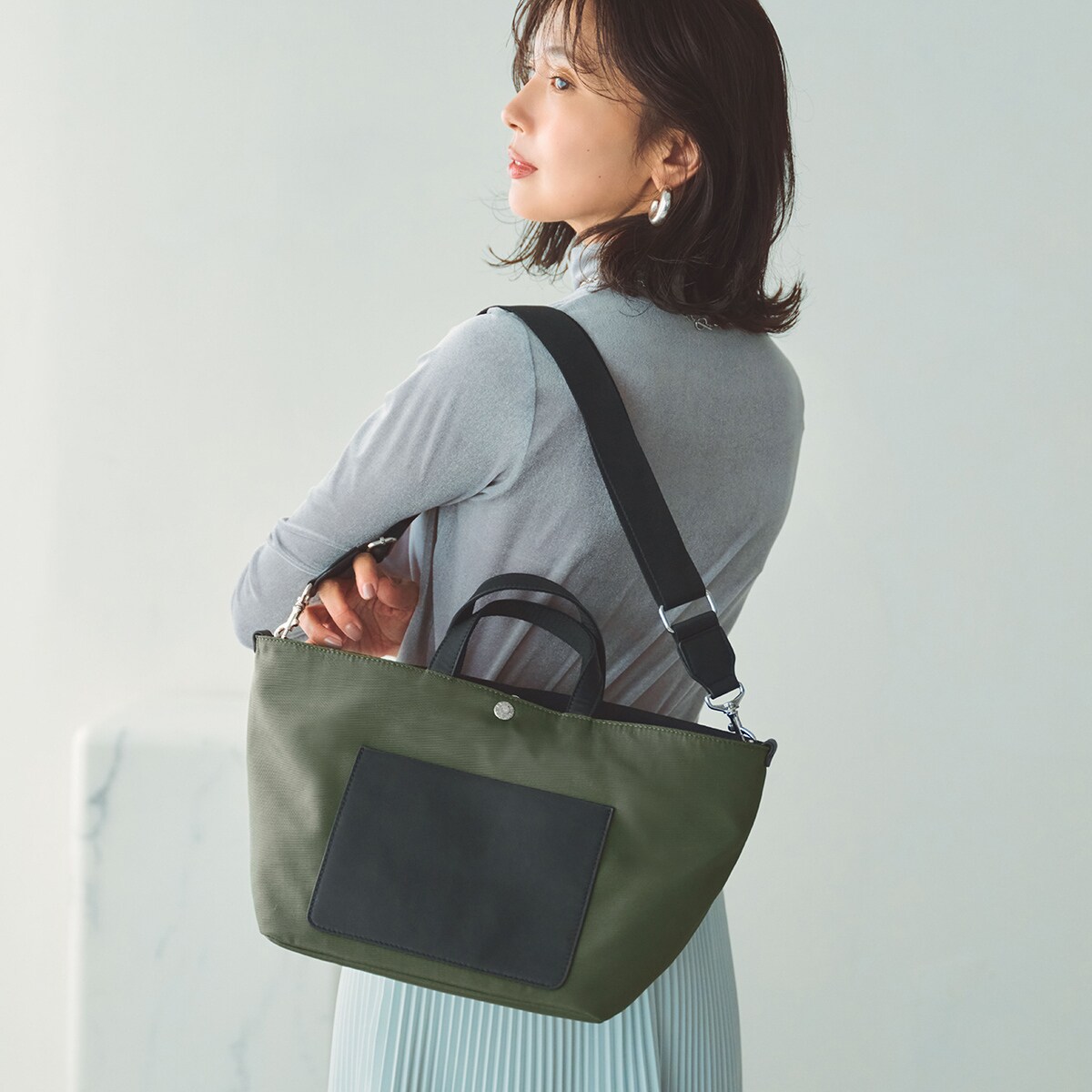 Breath TOPKAPI sis】ナイロン ミニ トートバッグ ショルダー付き 軽量