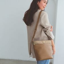 【Breath TOPKAPI】LINEA リネア レザーコンビ バケット ショルダーバッグ