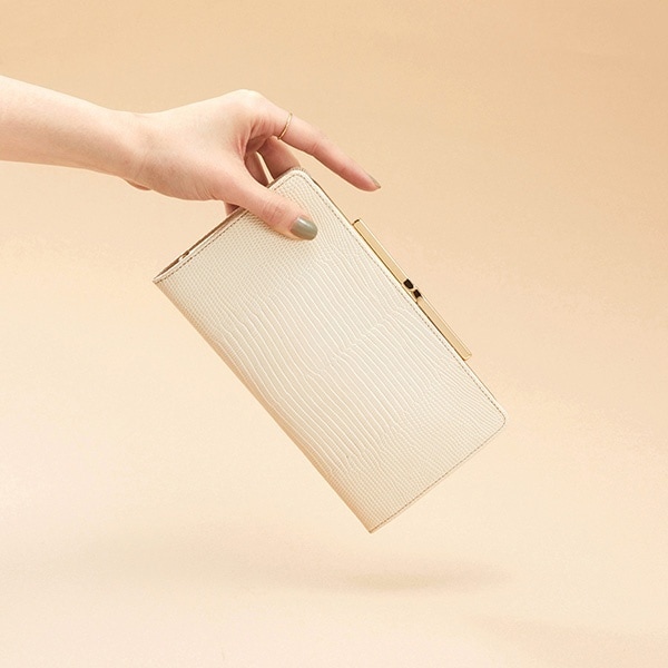 財布【パール加工】がま口ロングウォレット | アンメートルキャレ