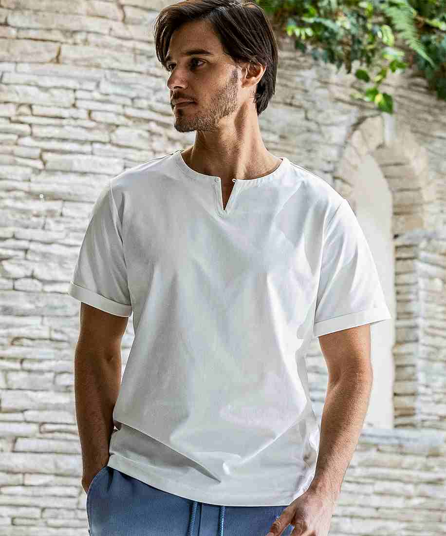 AKM Contemporary ワンボタン天竺Tシャツ