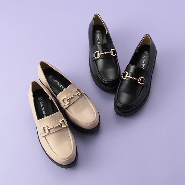 厚底ビットローファー Shoes in Closet ローファー 超軽量厚底 マニッシュ ヒール
