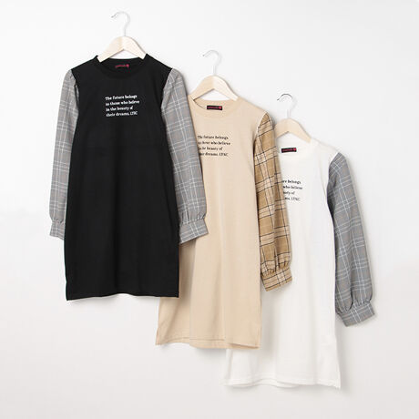 袖チェック切り替えワンピース ラブトキシック Lovetoxic ファッション通販 マルイウェブチャネル Cb001 787 04 01