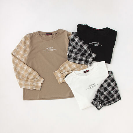 袖チェック長袖Tシャツ | ラブトキシック(Lovetoxic) | マルイウェブ 