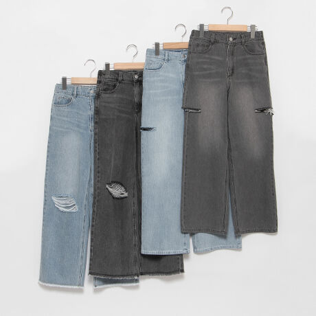 ダメージワイドパンツ | ラブトキシック(Lovetoxic) | マルイウェブ  