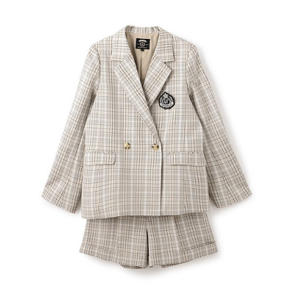 卒服】エンブレムつきジャケットショートパンツセットアップ