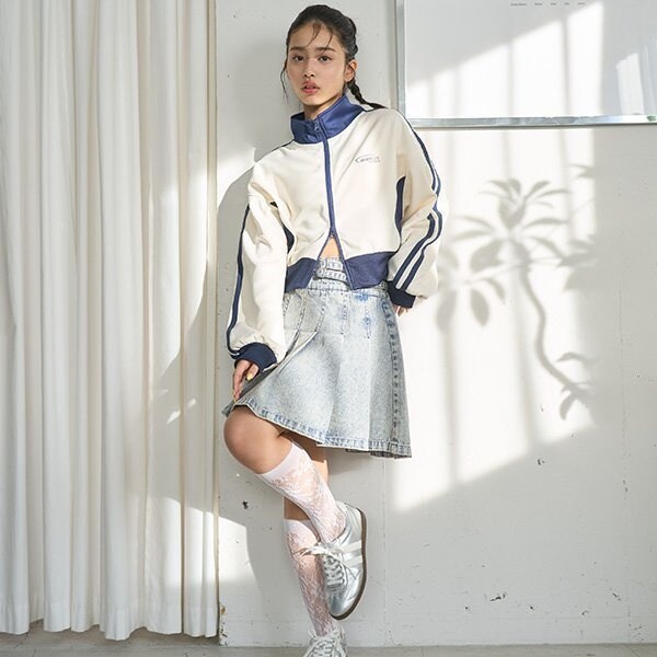 LTXC】Wベルトデニムプリーツスカート | ラブトキシック(Lovetoxic