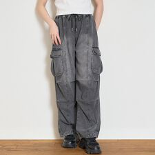 【接触冷感】デニムカーゴパンツ