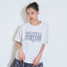 3段ロゴ刺しゅうTシャツ