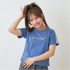 【LTXC】【吸水速乾/さらさら】ラインストーンTシャツ