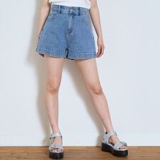 【GOODPRICE】プレートロゴデニムショートパンツ