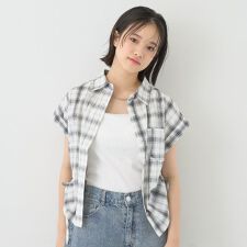 ラブトキシック(Lovetoxic)の【綿100％】チェックノースリーブドロストシャツ