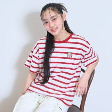 【7days】【綿100％】ワンポイントボーダーTシャツ