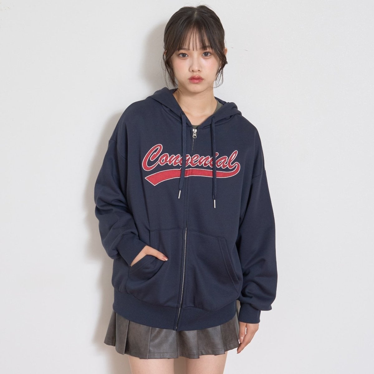 ラメ裏毛 フェイクファーフードZIPパーカ | メゾピアノ(mezzo piano