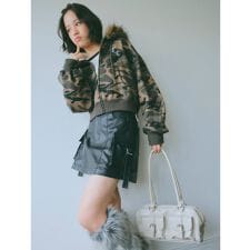 【LTXC】合皮カーゴミニスカート