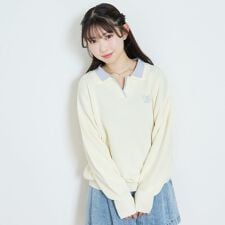 【アラエル】W衿スキッパーニット