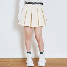【イージーケア】ベルトつきプリーツスカート