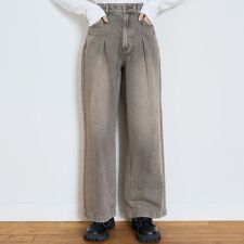 【LTXC】【セット可】タックワイドデニムパンツ