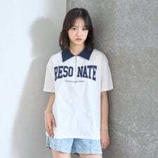 【LTXC/綿100%】ハーフジップルーズ半袖T