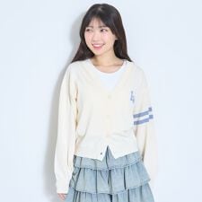 【UV/洗える】バックロゴカーディガン