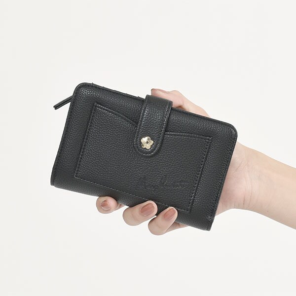マリークワント L字型財布　ブラック MARY QUANT マリークワント マリクワ 財布 ウォレット L