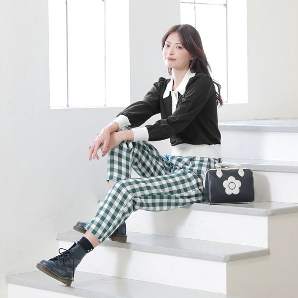 MARY QUANT マリークワント バイカラーデイジーポロ長袖 プルオーバー MARY QUANT ONLINE SHOP｜マリークヮントオンラインショップ
