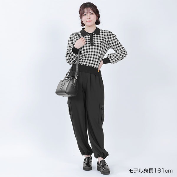 マリークワント MARY QUANT デイジーワンポイントケーブルニット プルオーバー （ブラック） デイジーワンポイントケーブルニット プルオーバー（ニット